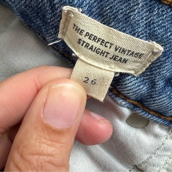 Madewell Perfect Vintage Straight Jeans Size 26 Distressed Medium Wash Denim - Picture 3 of 14